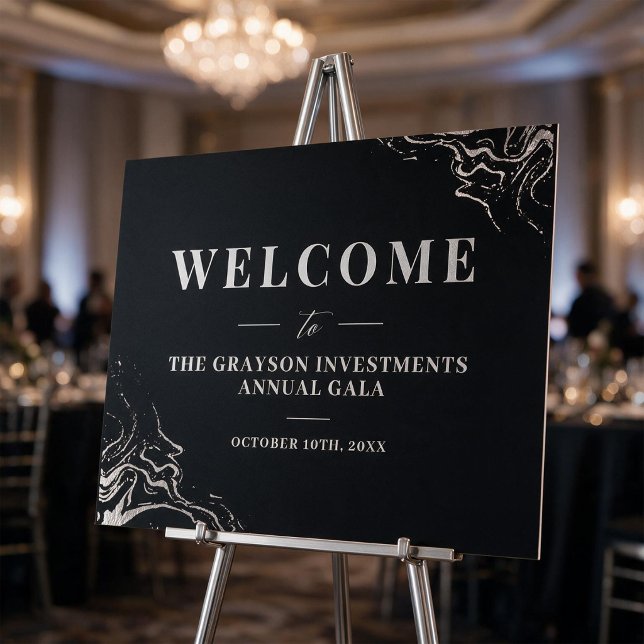 Gala Silver Marble Welcome Sign (Creator Uploaded)