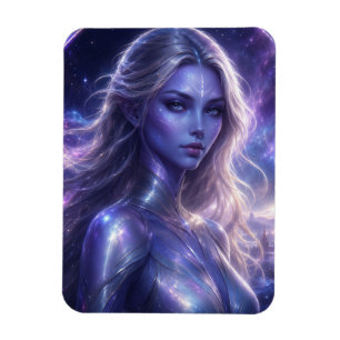 Galactic Agent - Cosmic Woman Fantasy Portrait Magnet