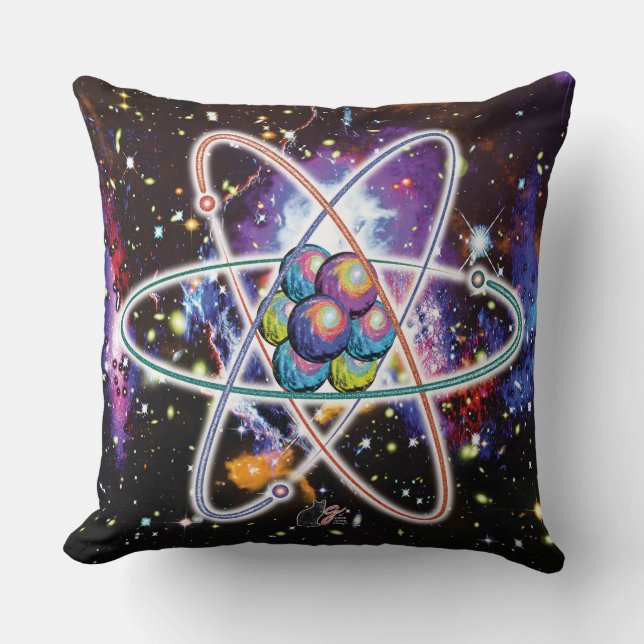Galactic Atomic Throw Pillow (Front)