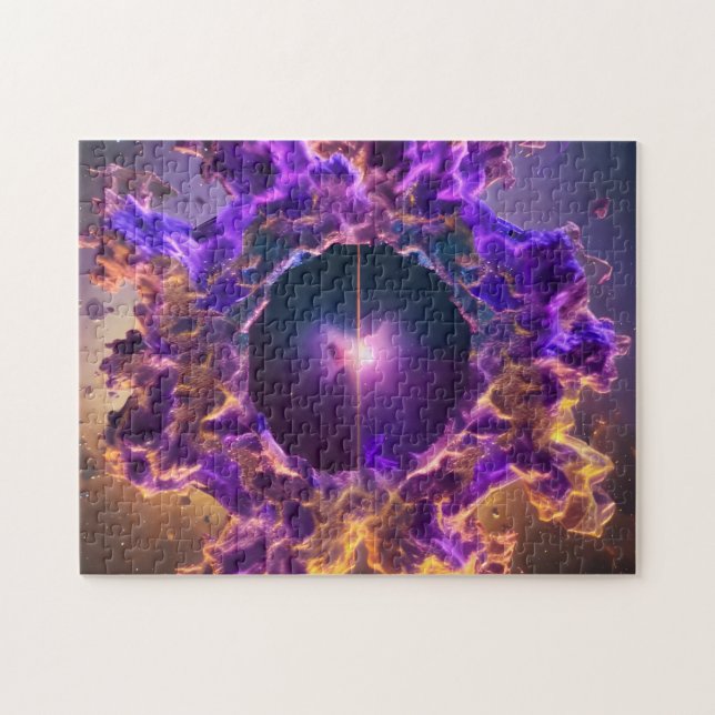 Galactic awe-inspiring vivid portal event horizon jigsaw puzzle (Horizontal)