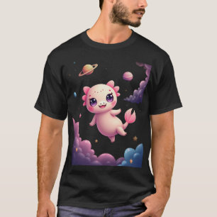 Galactic Axolotl Space Kawaii Sticker T-Shirt Cute