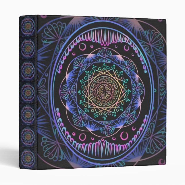 Galactic Bloom Mandala Binder (Front/Spine)