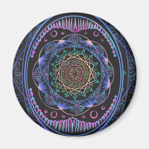 Galactic Bloom Mandala Magnet