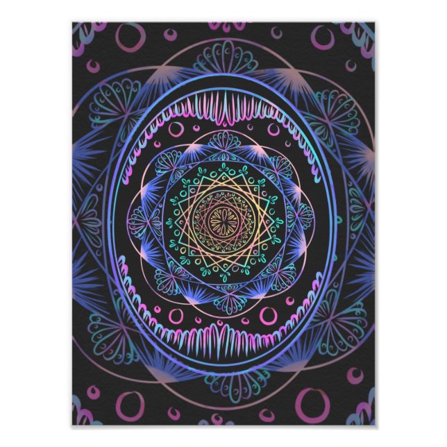 Galactic Bloom Mandala Photo Print (Front)