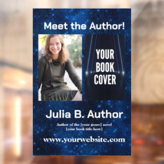 Galactic Blue Sci-Fi Author Event Book Signing Window Cling