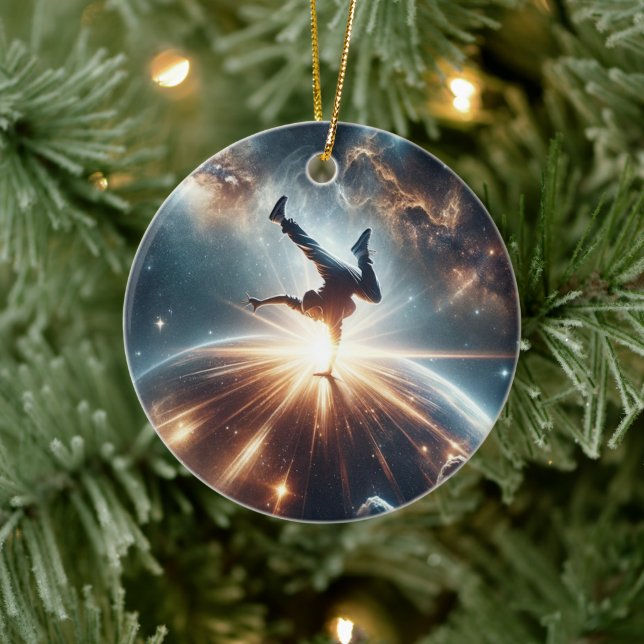 Galactic Breakdance Explosion in Deep Space Ceramic Ornament (Tree)