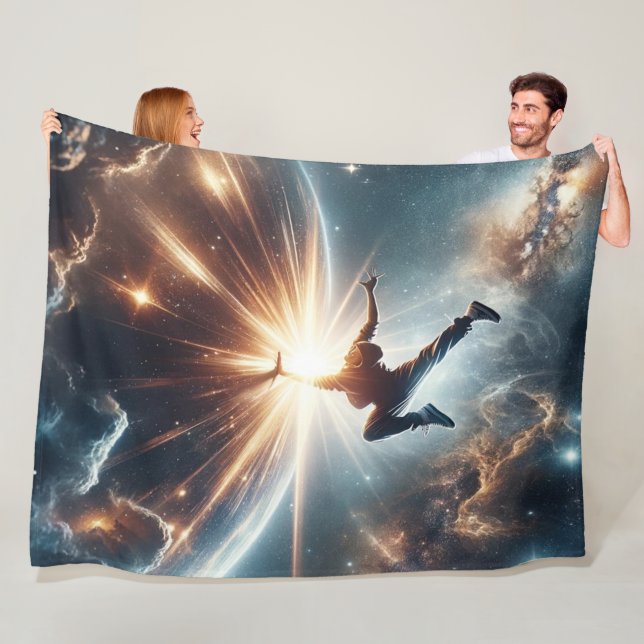 Galactic Breakdance Explosion in Deep Space Fleece Blanket (In Situ)