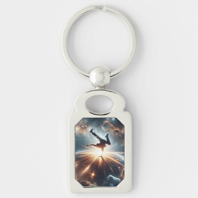 Galactic Breakdance Explosion in Deep Space Keychain (Front)