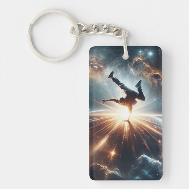 Galactic Breakdance Explosion in Deep Space Keychain (Front)