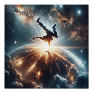 Galactic Breakdance Explosion in Deep Space Poster