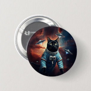 Galactic Cat Astronaut 2 Inch Round Button