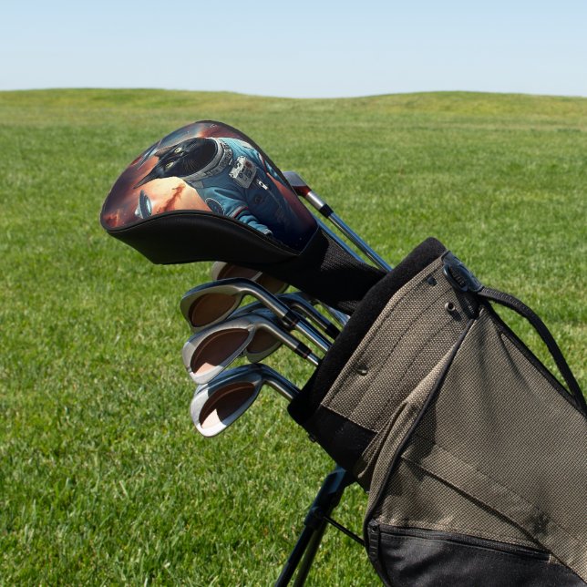 Galactic Cat Astronaut Golf Head Cover (In Situ)