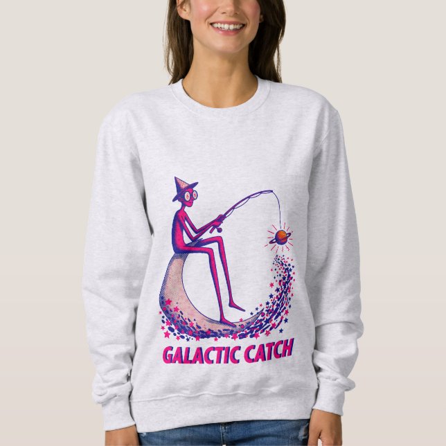 Galactic Catch Illustration – Moon Fishing & Glowi Sweatshirt (Front)