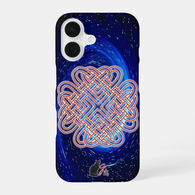 Galactic Celtic Love Knot iPhone 16 Case (Back)
