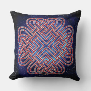 Galactic Celtic Love Knot Throw Pillow