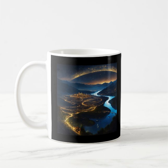 Galactic Chic: Customized Space Theme Coffee Mug (Left)