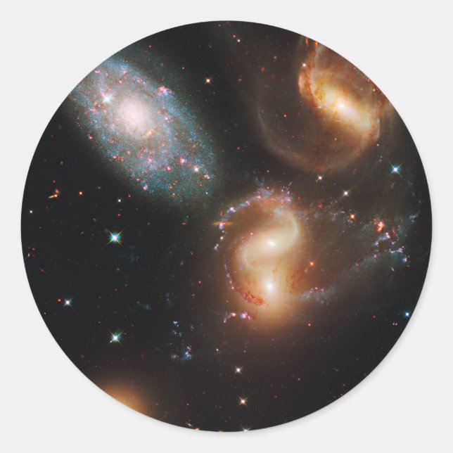Galactic Collision Classic Round Sticker (Front)
