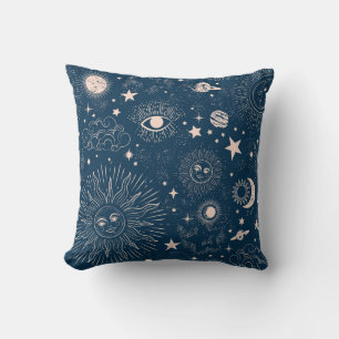 Galactic Constellations: Space Pattern Design Throw Pillow