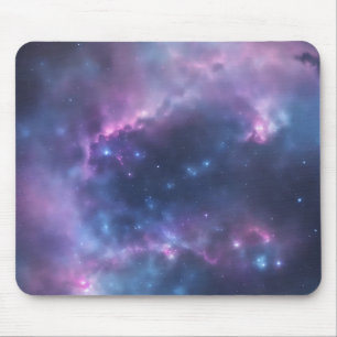 Galactic Dreams Soft Watercolor Splash On Blue Mouse Pad