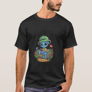 Galactic Gardener Cute Whimsical Gardening Alien P T-Shirt