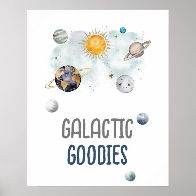Galactic Goodies Galaxy Outer Space Birthday Poster (Front)