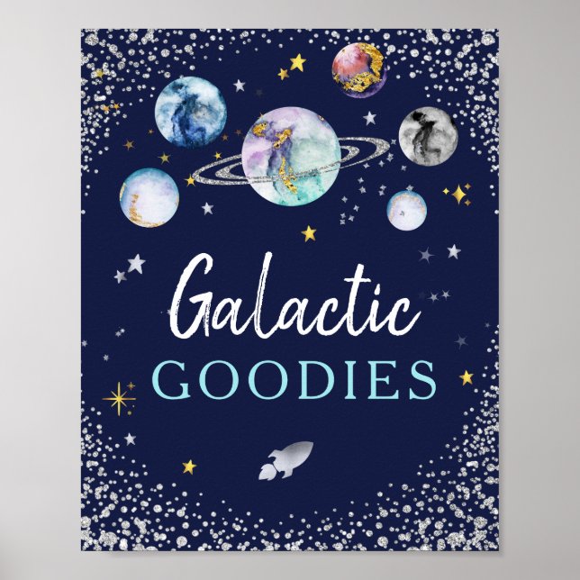 Galactic Goodies Space Galaxy Birthday Poster (Front)