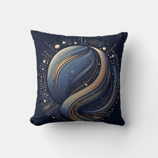 '' Galactic Harmony Abstract Cosmic Flow" Throw Pillow