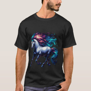 Galactic Horse with Colourful Mane T-Shirt