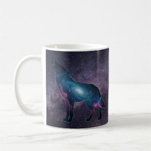 Galactic Howling Wolf Silhouette Coffee Mug