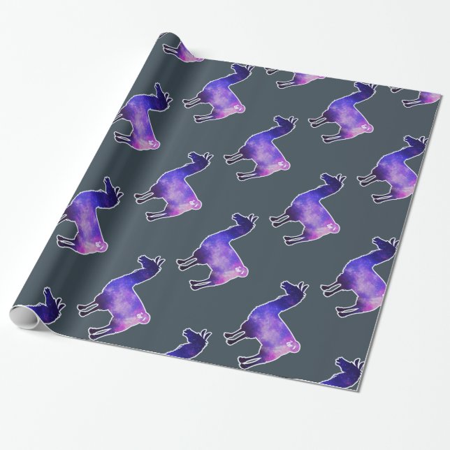 Galactic Llama Wrapping Paper (Unrolled)