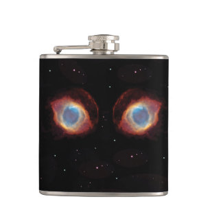 Galactic Nebula Eyes Vinyl Wrapped Flask