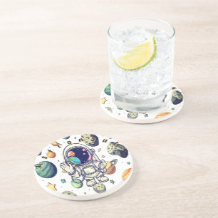 Galactic Nebula Marble – Cosmic Bar Coaster