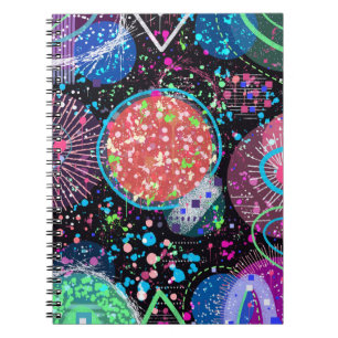 Galactic Neighbourhood: Abstract Art Postcard Notebook