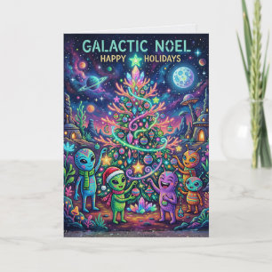 Galactic Noel Alien Christmas Card