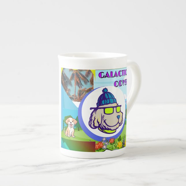 Galactic Odyssey Design Bone China Mug (Front Right)