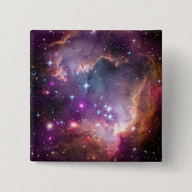 Galactic Outer Space Purple 2 Inch Square Button (Front)