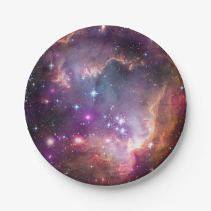 Galactic Outer Space Purple Nebulae Paper Plate