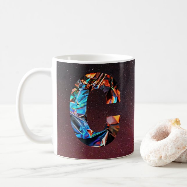 Galactic Prism Initial C Mug (With Donut)