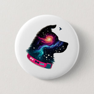 Galactic Pup Graphic Tee 2 Inch Round Button