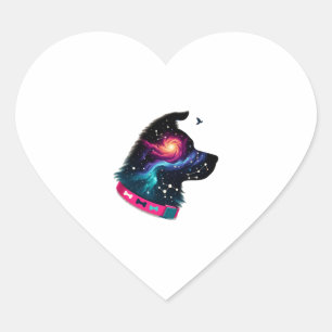 Galactic Pup Graphic Tee Heart Sticker
