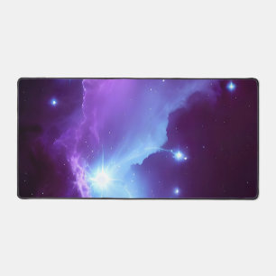 Galactic Purple Starburst Nebula Cosmic Desk Mat
