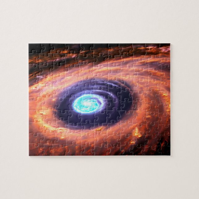 Galactic purple vivid colours blackhole cosmic spi jigsaw puzzle (Horizontal)