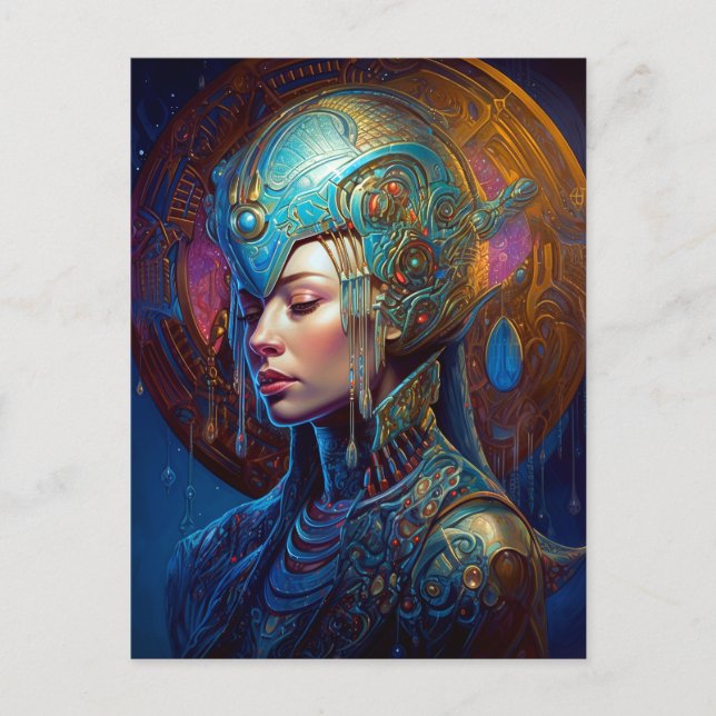 Galactic Queen Science Fiction Fantasy Art Postcard (Front)
