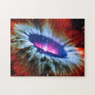 Galactic red blackhole exploding in time skyscape jigsaw puzzle