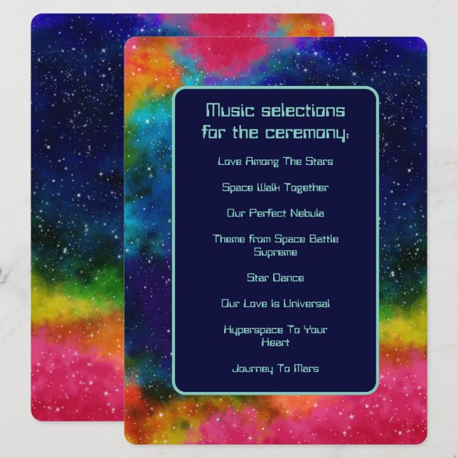 Galactic Sci-Fi Wedding Music Program (Front/Back)