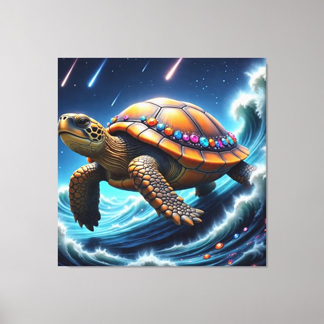 Galactic Sea Turtle Canvas Print (Front)
