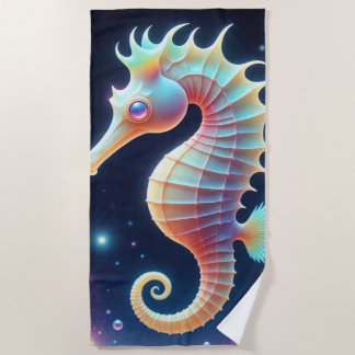 Galactic Seahorse Beach Towel