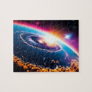 Galactic Sky Portrays Cosmic Ballet in Space Jigsaw Puzzle