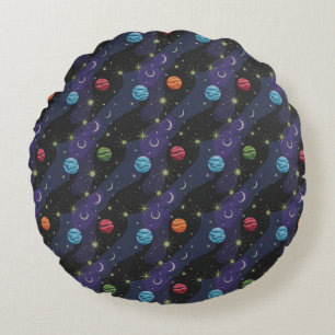 Galactic Sky Round Pillow