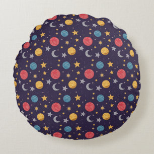 Galactic Sky Round Pillow